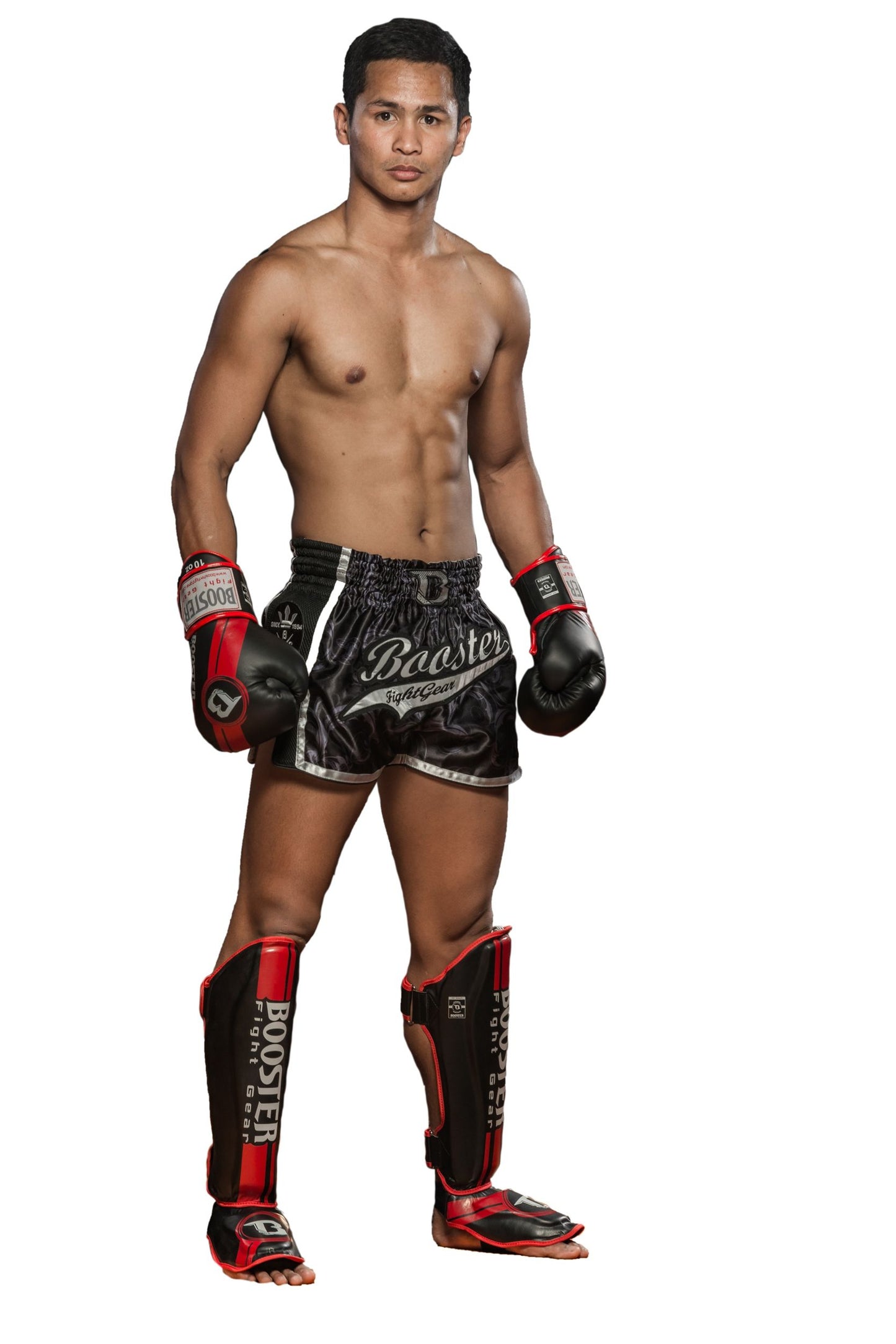 Booster Leather Boxing Gloves Pro Range BGL 1 V3 Black Red Foil